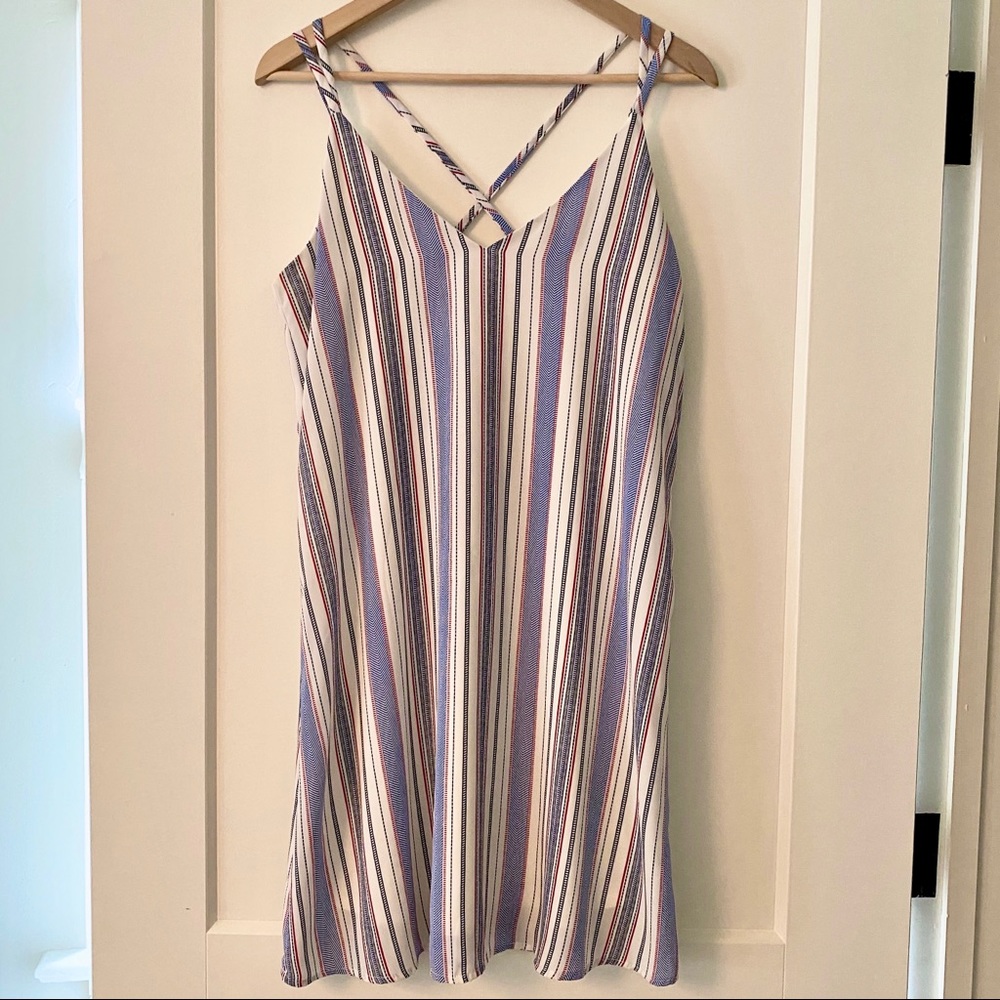 Red White & Blue Criss-Cross Strap Dress -Like New